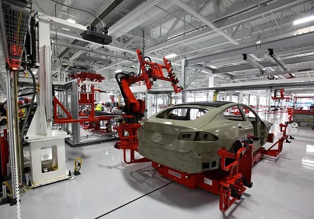 Industrial manufacturing machinery on a factory floor