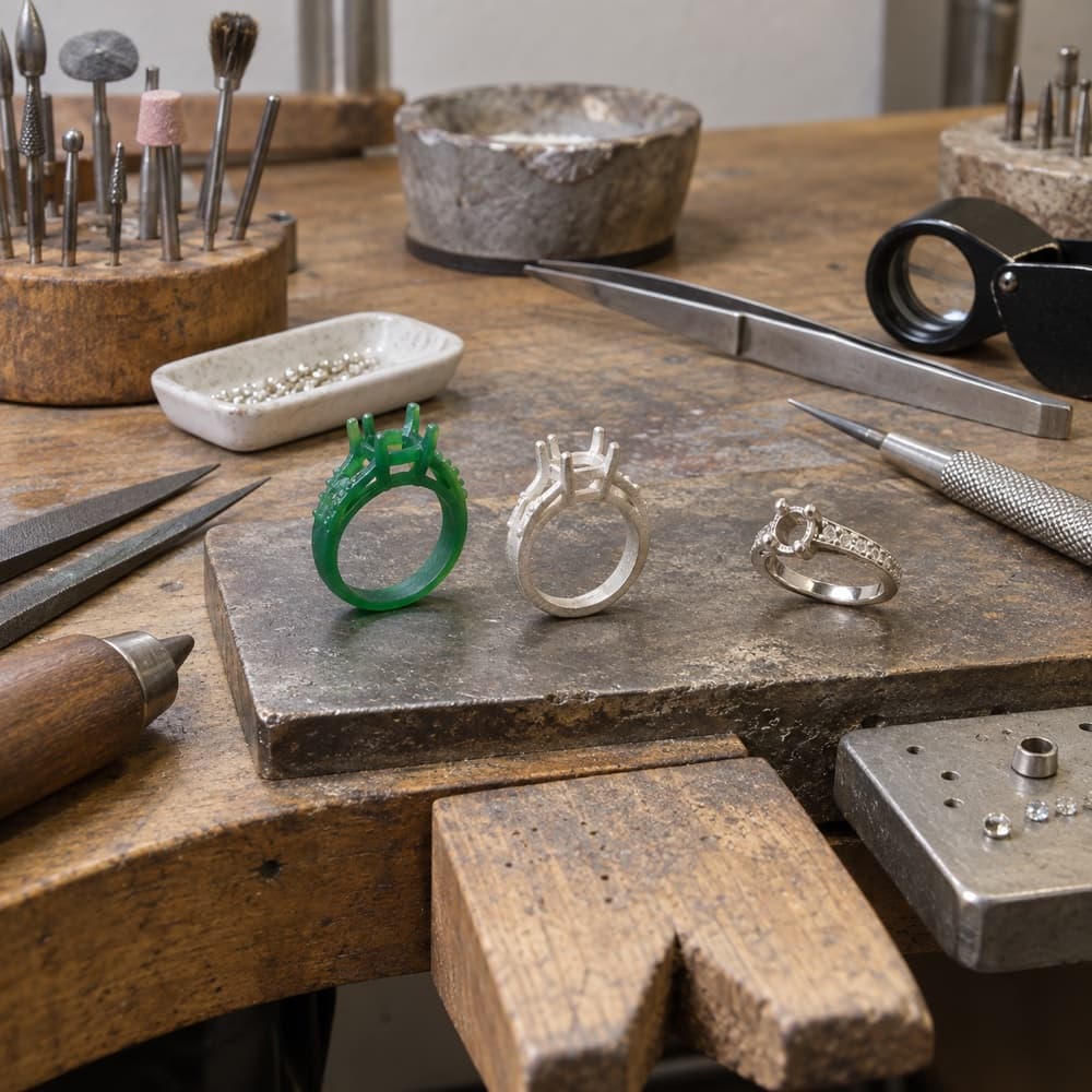 Representative view of jewellery being made in a workshop